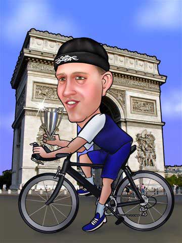 Caricaturas de Ciclistas en Paris