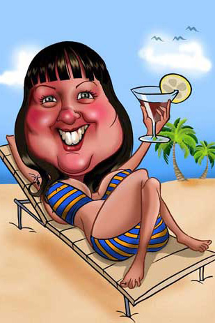 Caricaturas de En la playa