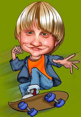 Caricaturas de En monopatín