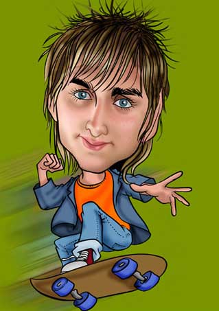 Caricaturas de Alguien en monopatín