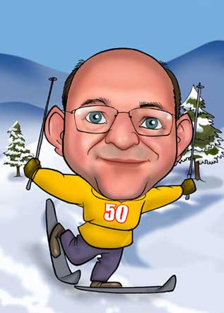 Caricaturas de Esquiadoras