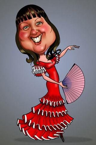 Caricaturas de Bailaora de flamenco