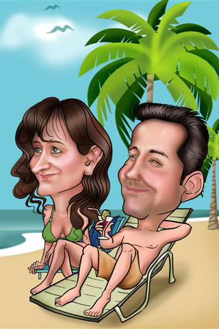 Caricaturas de En la playa