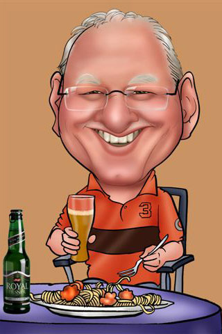 Caricaturas de Alguien comiendo y bebiendo