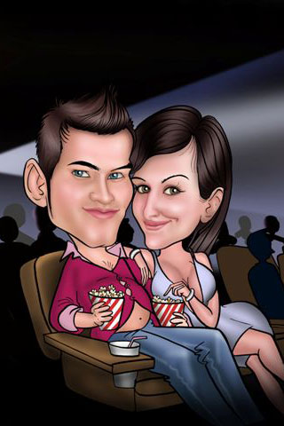 Caricaturas de En el cine