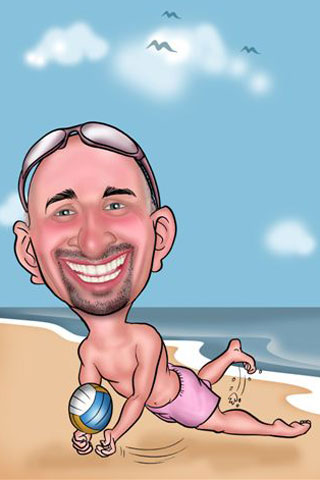 Caricaturas de Jugando en la playa