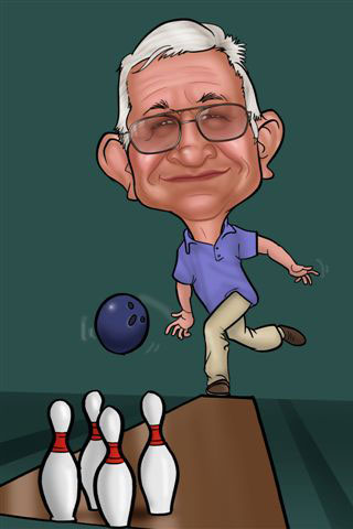 Caricaturas de Juagando a bolos