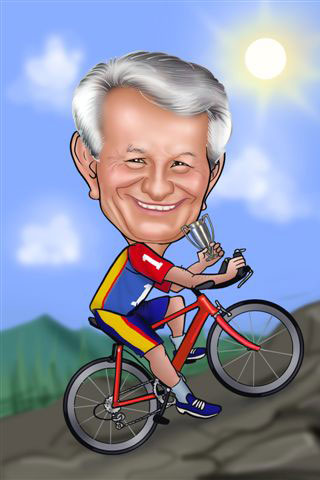 Caricaturas de Ciclistas en montaña