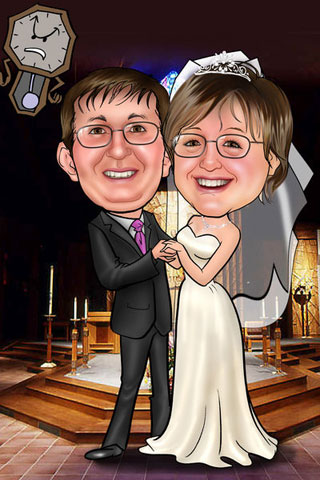 Caricaturas de En la iglesia