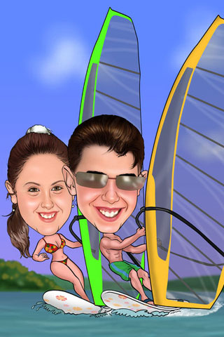 Caricaturas de Windsurfistas
