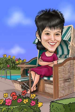 Caricaturas de Descansando en el jardín