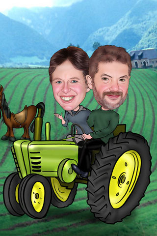 Caricaturas de En tractor
