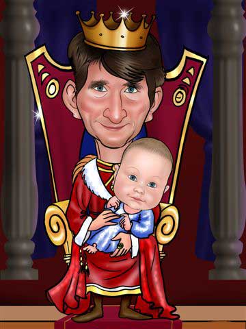 Caricaturas de Rey y su príncipe
