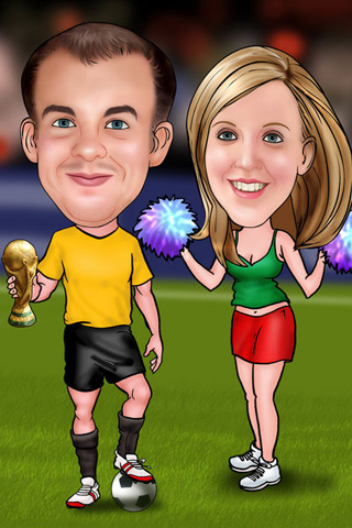 Caricaturas de Futbolista y animadora