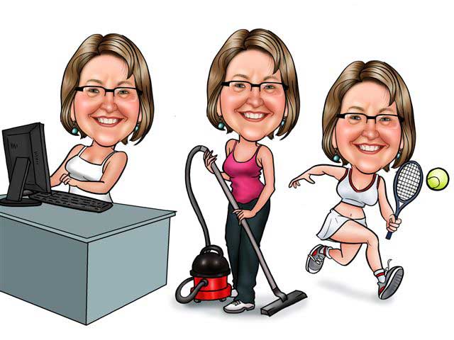 Caricaturas de Mujer trabajadora