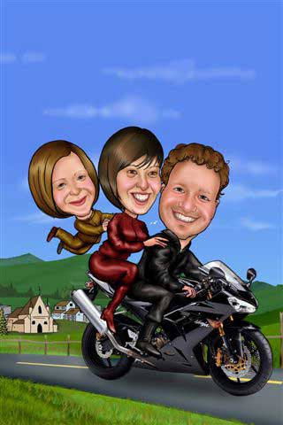 Caricaturas de Motoristas en la carretera