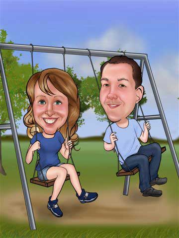 Caricaturas de Columpiándose