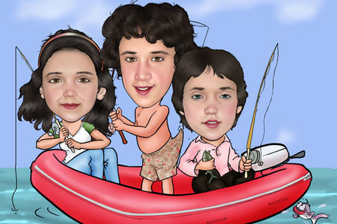 Caricaturas de En barca