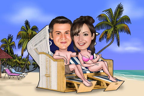 Caricaturas de En la playa