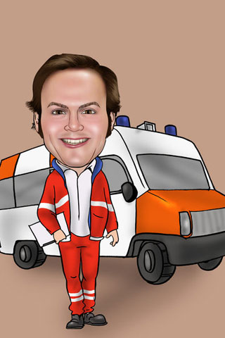 Caricaturas de Ambulanciero