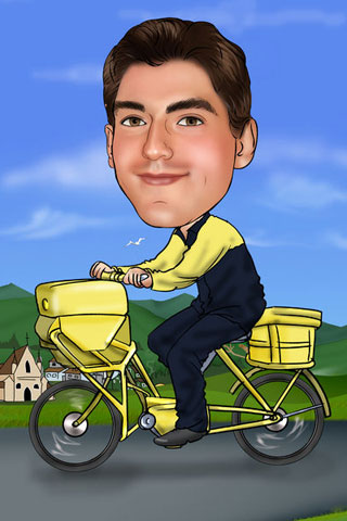 Caricaturas de Rider en bici