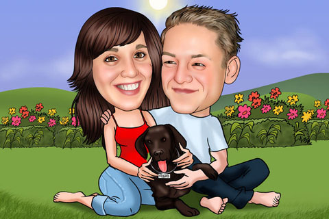 Caricaturas de En el parque