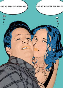 Regalo: Un Pop Art Comic 2 personas Impreso en un lienzo con un bastidor para alguien de Alicante
