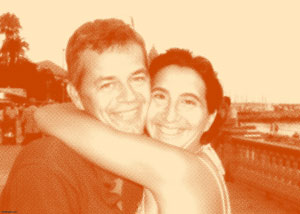 Regalo: Un Puntos Impreso en un lienzo con un bastidor para alguien de Barcelona