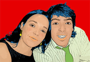 Regalo: Un Pop Art Comic 2 personas Impreso en un lienzo con un bastidor para alguien de Madrid