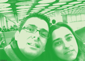 Regalo: Un Puntos Impreso en un lienzo con un bastidor para alguien de O Grove