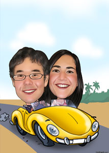 Regalo: Un Caricaturas de Parejas Impreso en papel brillo para alguien de Hospitalet de LLobregat