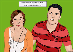 Regalo: Un Pop Art Comic 2 personas Impreso en un lienzo con un bastidor para alguien de SAGUNT