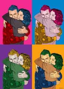 Regalo: Un Andy Warhol 2 personas 4 viñetas Vertical Impreso en papel brillo para madrid