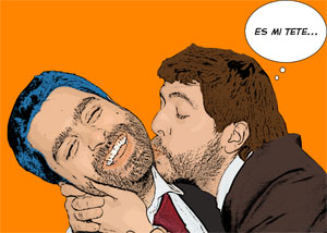 Regalo: Un Pop Art Comic 2 personas Impreso en un lienzo con un bastidor para alguien de Valencia
