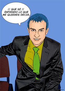 Regalo: Un Pop Art Comic 1 persona Impreso en un lienzo con un bastidor para alguien de teruel